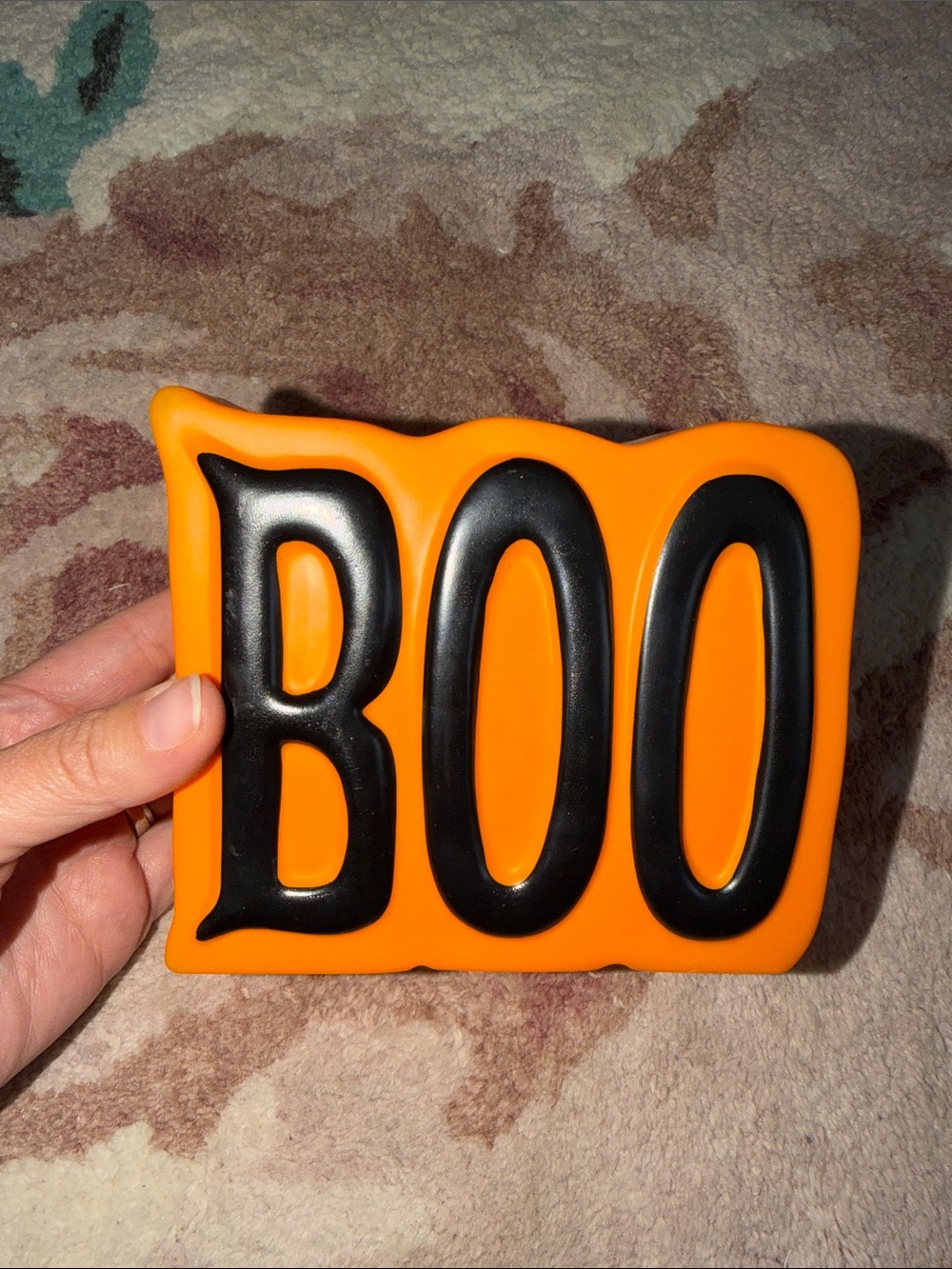 Orange "BOO" Halloween Light Up Sign